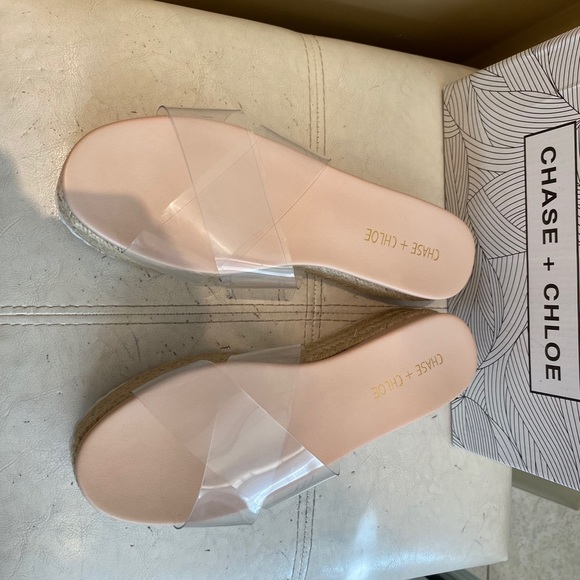 NWT Chase & Chloe Clear Platform Slide - Picture 3 of 7
